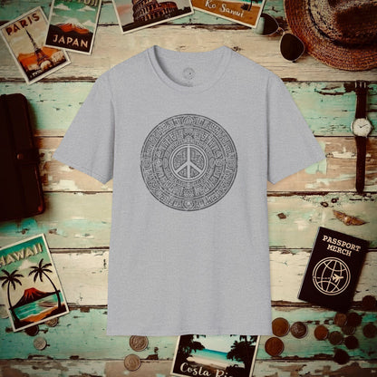 Aztec Peace Calendar Mexico T-Shirt Sport Grey / S