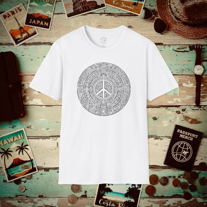 Aztec Peace Calendar Mexico T-Shirt White / S