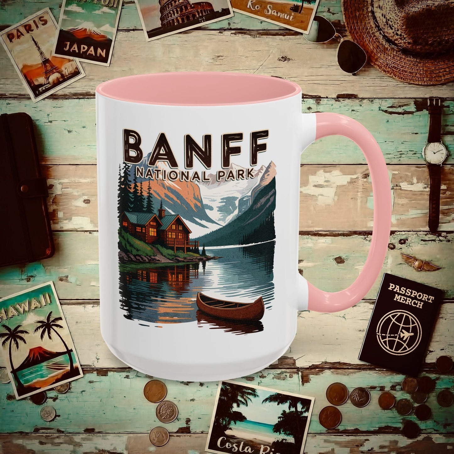 Banff National Park, Canada 15oz Mug Pink / 15oz