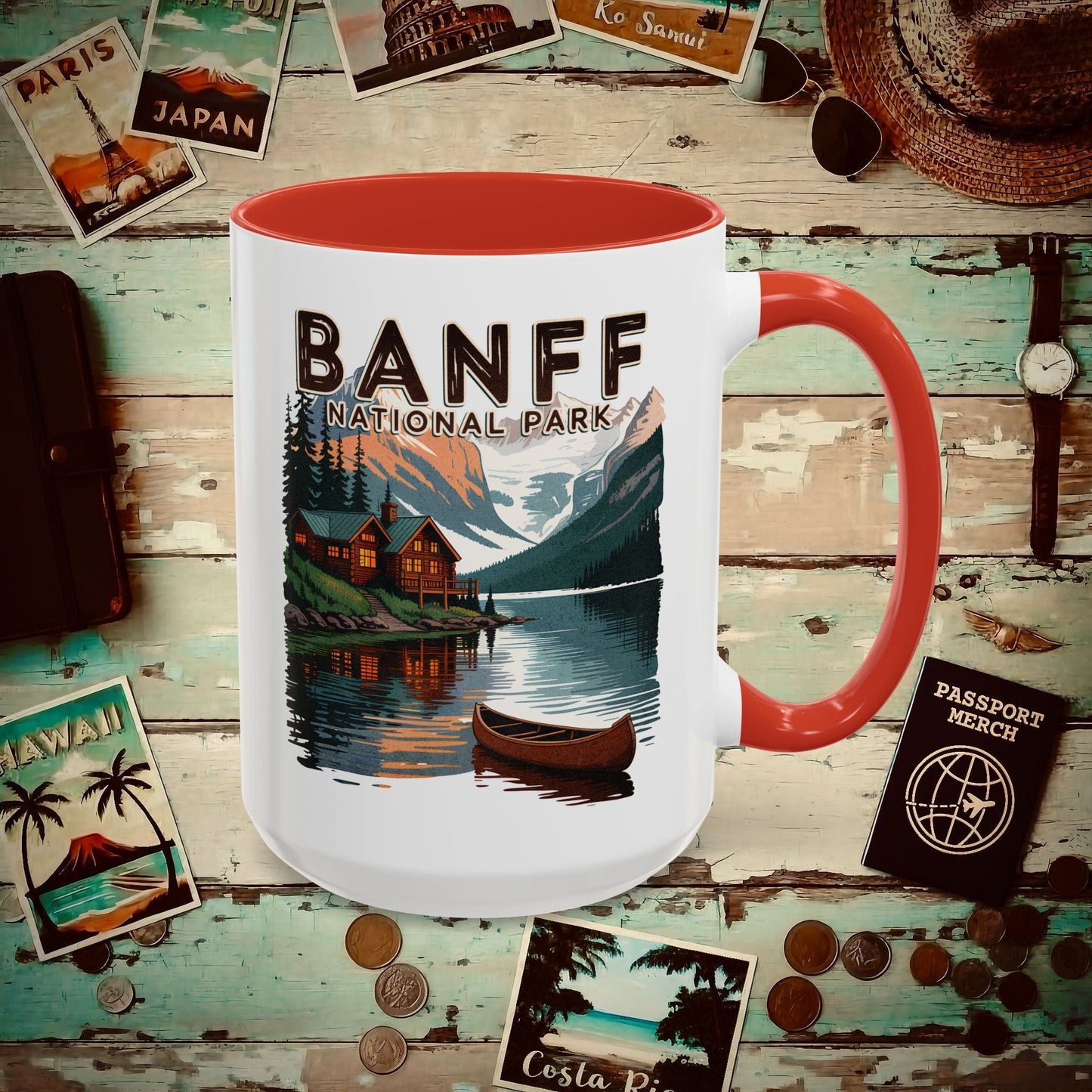 Banff National Park, Canada 15oz Mug Red / 15oz