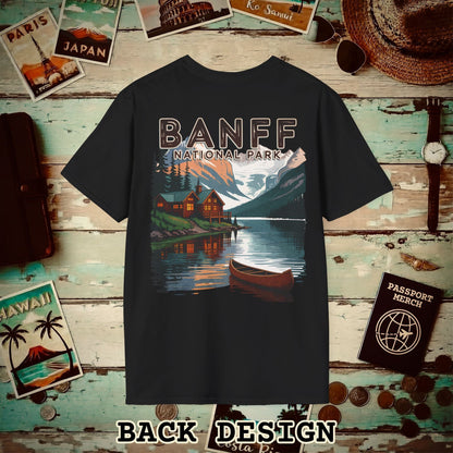 Banff National Park, Canada, Back Print T-Shirt Black / S