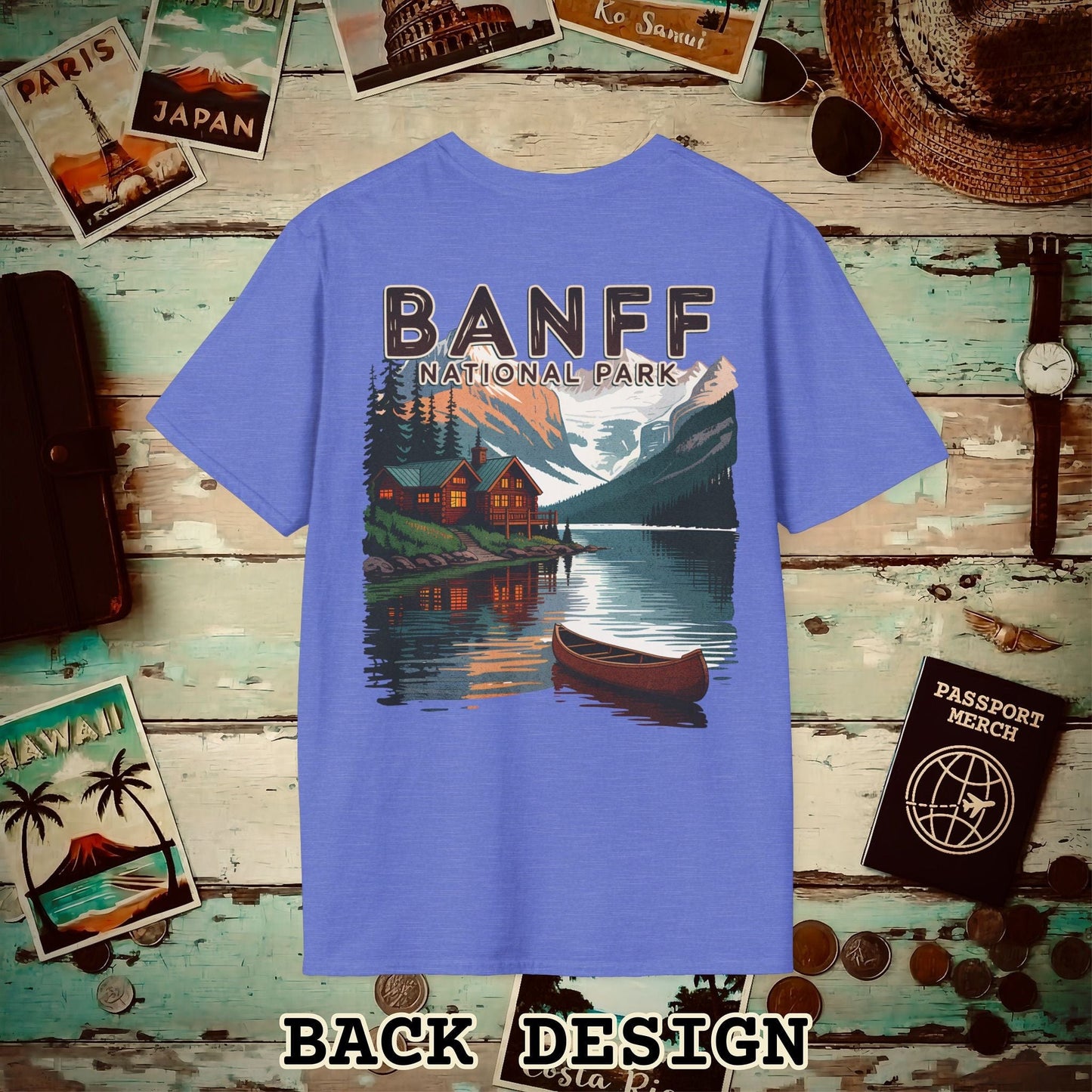 Banff National Park, Canada, Back Print T-Shirt Heather Royal / S
