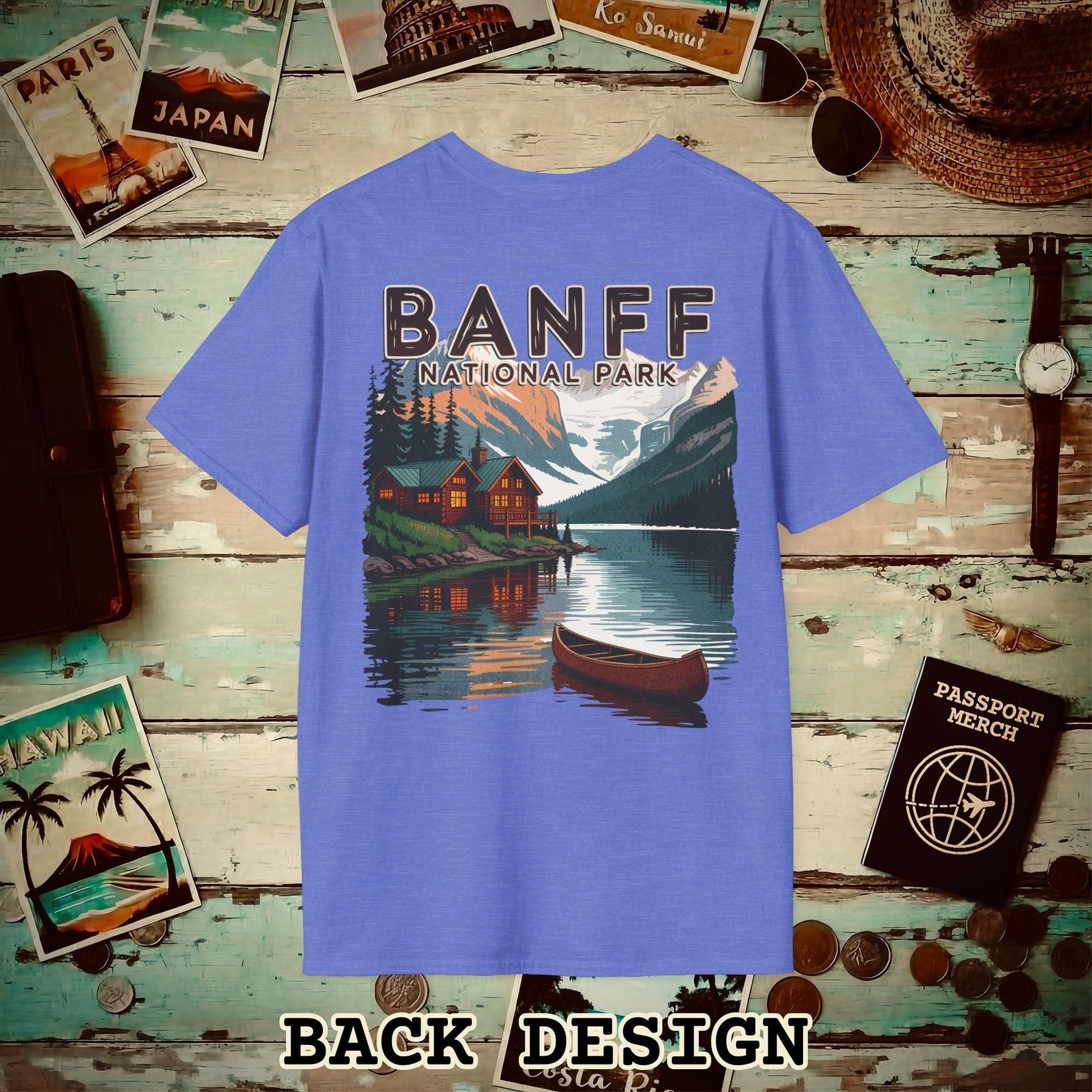 Banff National Park, Canada, Back Print T-Shirt Heather Royal / S