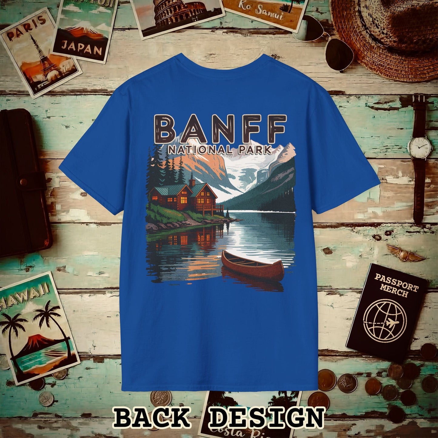 Banff National Park, Canada, Back Print T-Shirt Royal / S