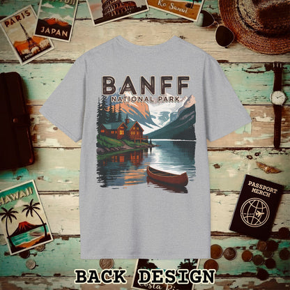 Banff National Park, Canada, Back Print T-Shirt Sport Grey / S