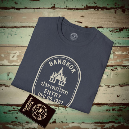 Bangkok, Thailand - Vintage Passport Stamp T-Shirt Heather Navy / S