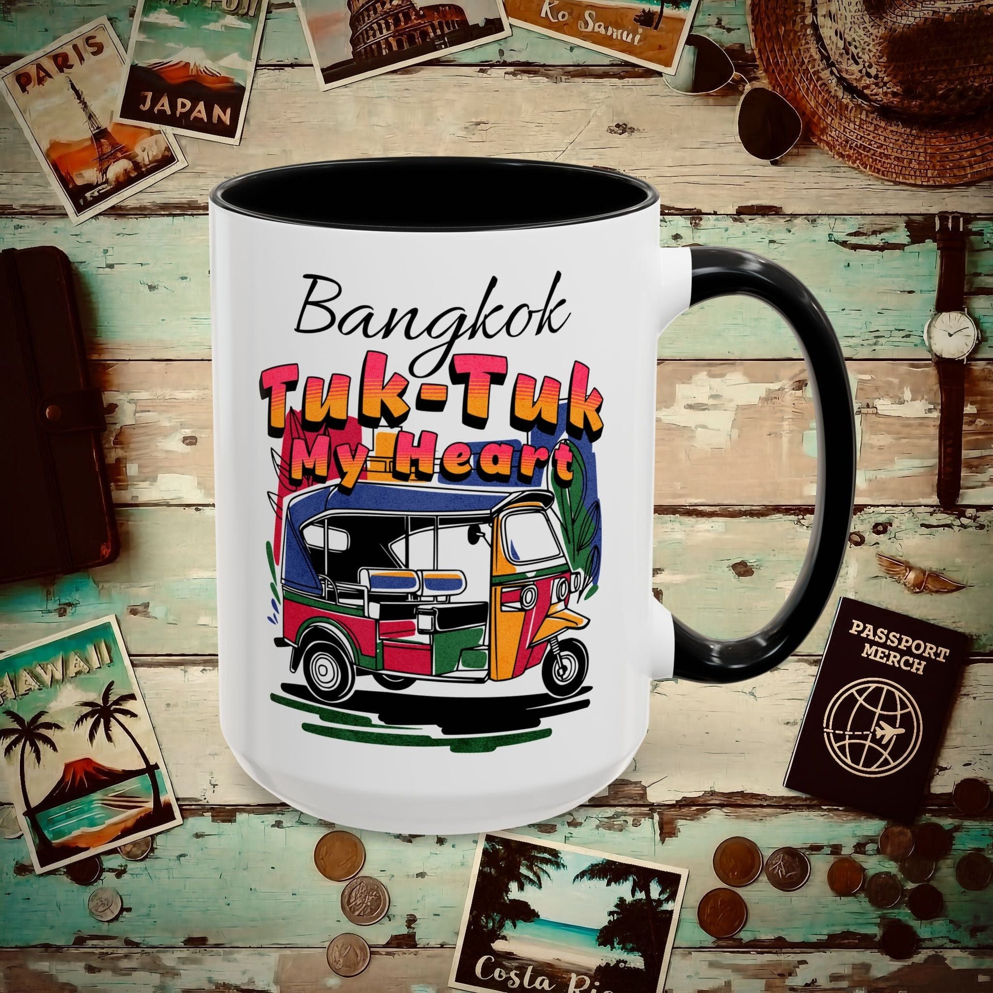 Bangkok Tuk-Tuk My Heart Thailand 15oz Mug Black / 15oz