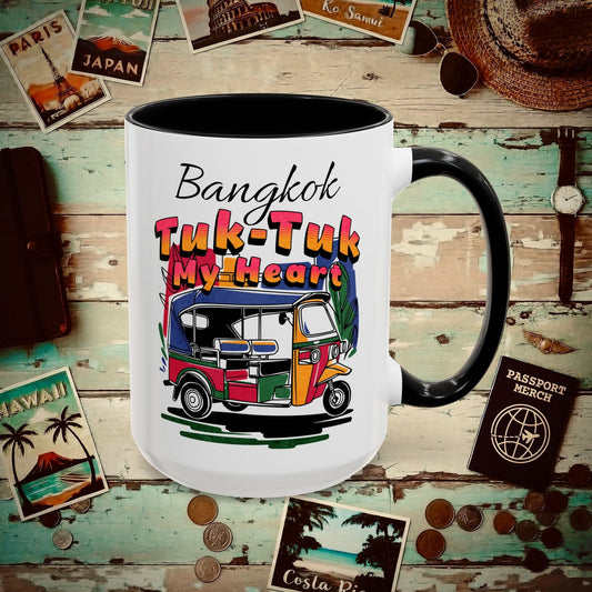Bangkok Tuk-Tuk My Heart Thailand 15oz Mug Black / 15oz