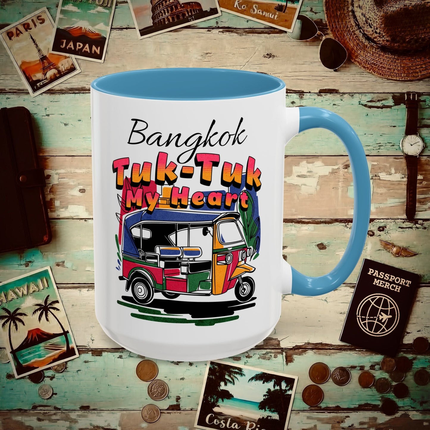 Bangkok Tuk-Tuk My Heart Thailand 15oz Mug Light Blue / 15oz