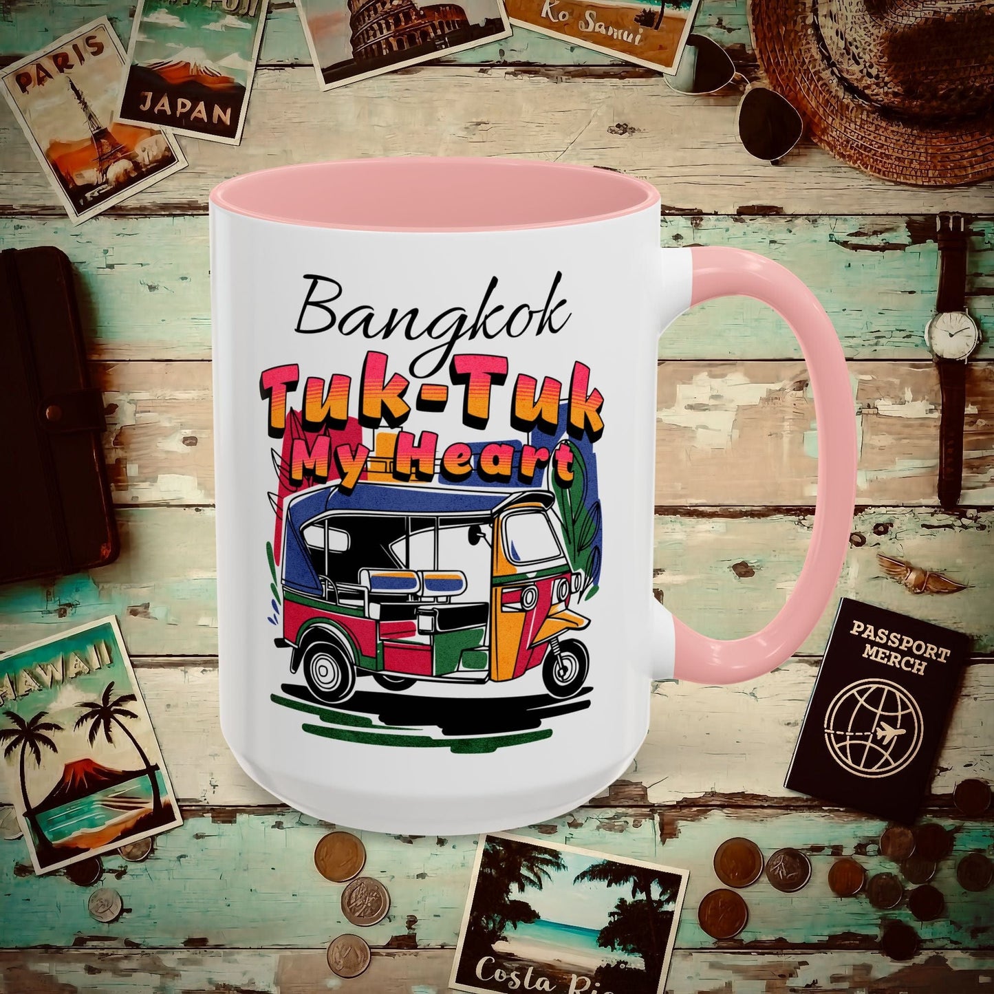 Bangkok Tuk-Tuk My Heart Thailand 15oz Mug Pink / 15oz