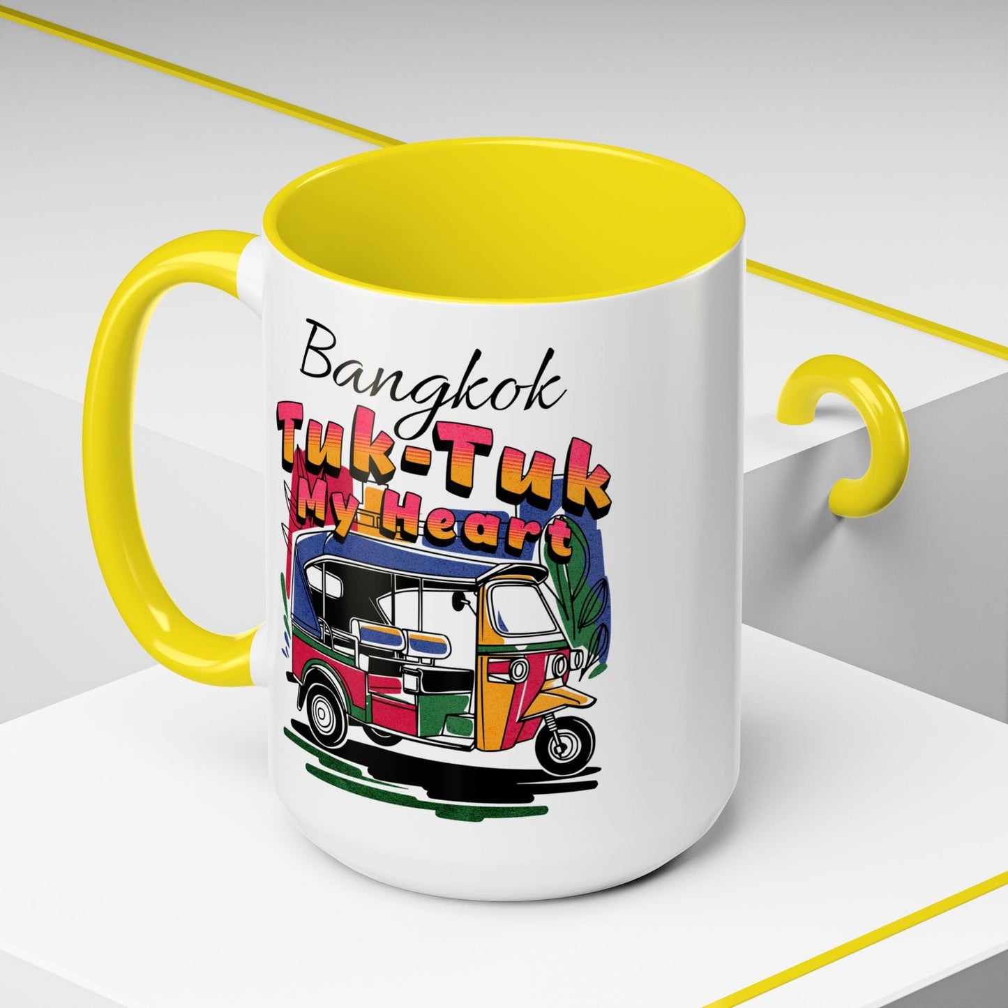 Bangkok Tuk-Tuk My Heart Thailand 15oz Mug Yellow / 15oz
