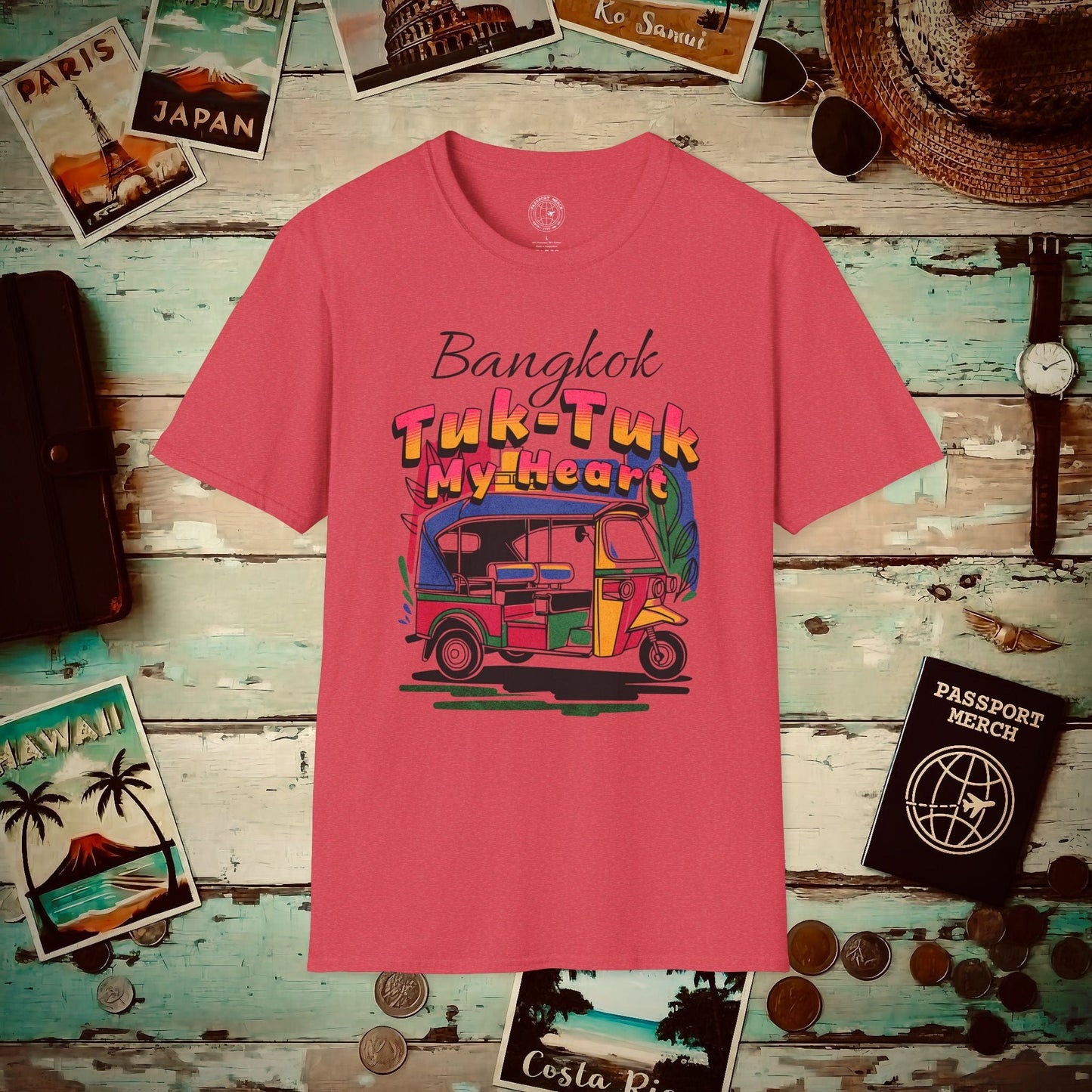 Bangkok Tuk-Tuk My Heart Thailand T-Shirt Heather Red / S