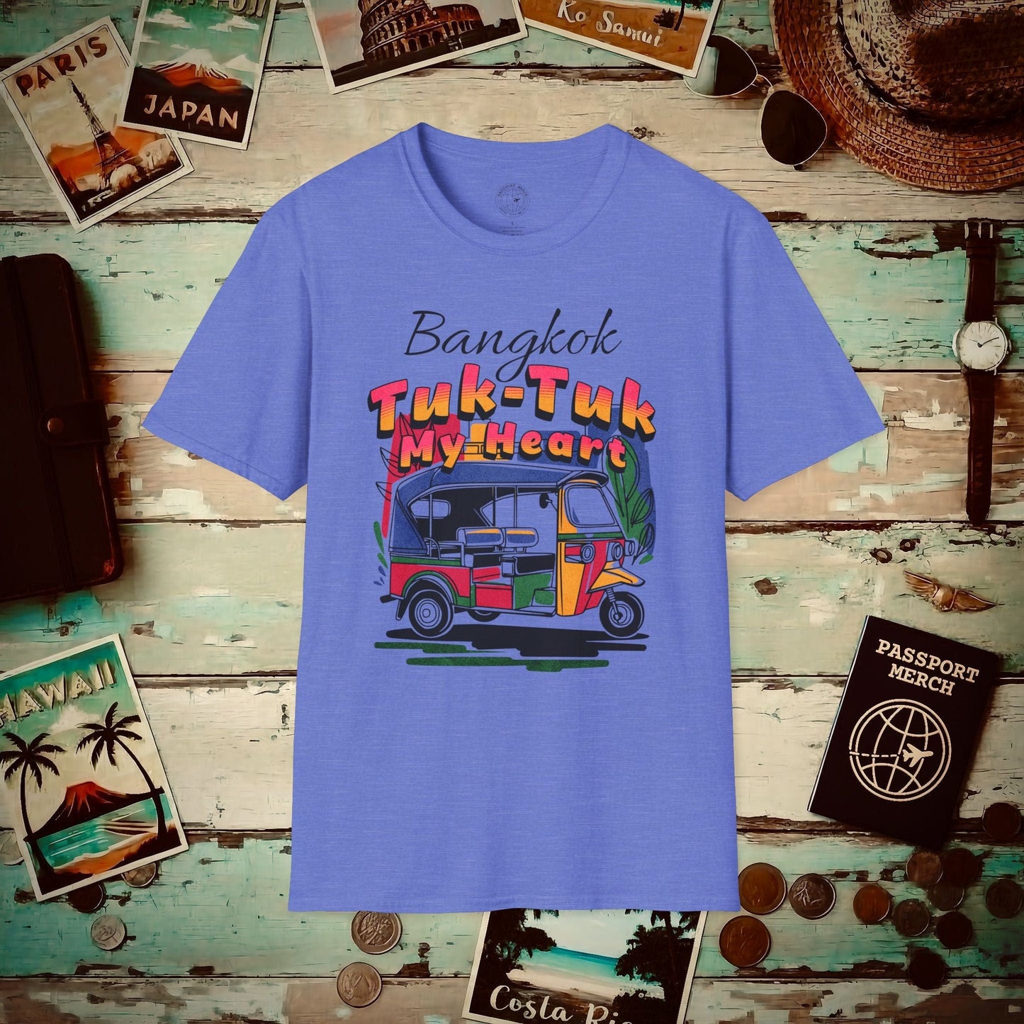 Bangkok Tuk-Tuk My Heart Thailand T-Shirt Heather Royal / S