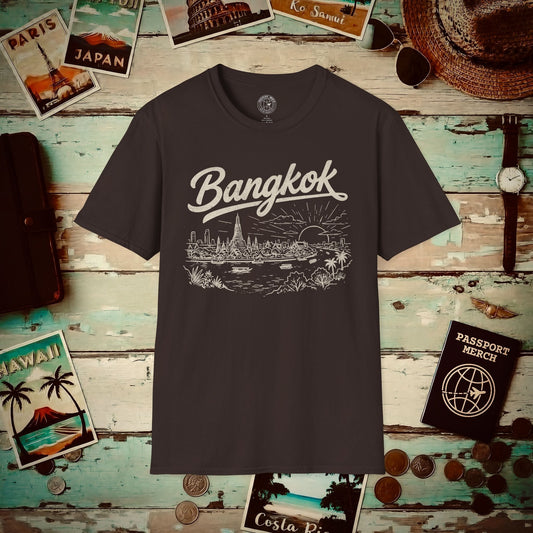 Bangkok Vintage Monochrome, Thailand T-Shirt Dark Chocolate / S