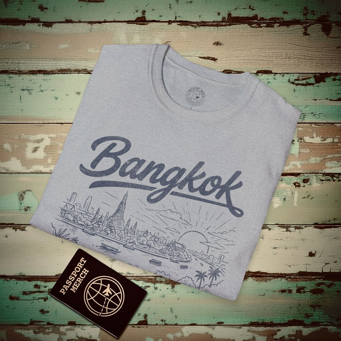 Bangkok Vintage Monochrome, Thailand T-Shirt Sport Grey / S