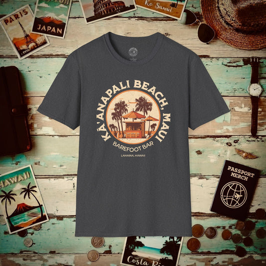 Barefoot Bar, Kaanapali Beach Hawaii T-Shirt Dark Heather / S