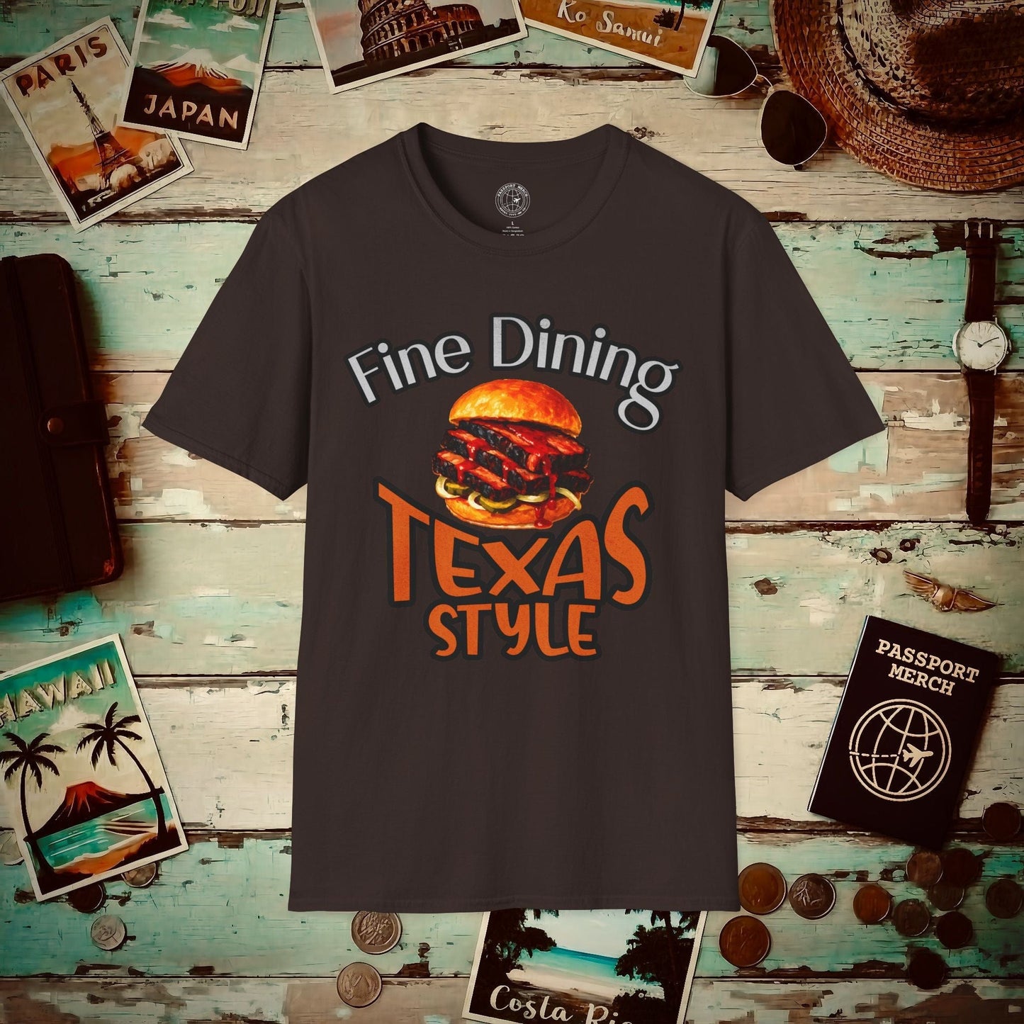 BBQ Brisket Fine Dining Texas Style T-Shirt Dark Chocolate / S