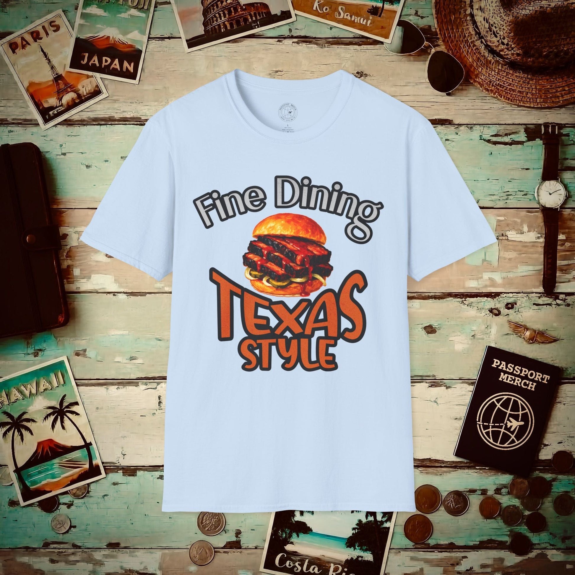 BBQ Brisket Fine Dining Texas Style T-Shirt Light Blue / S