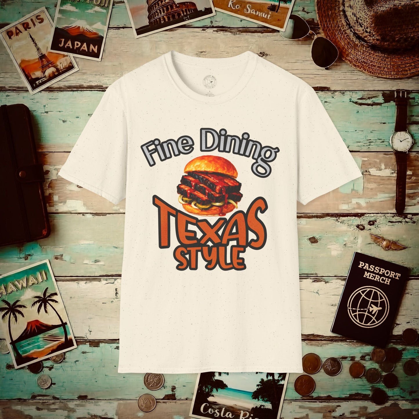 BBQ Brisket Fine Dining Texas Style T-Shirt Natural / S