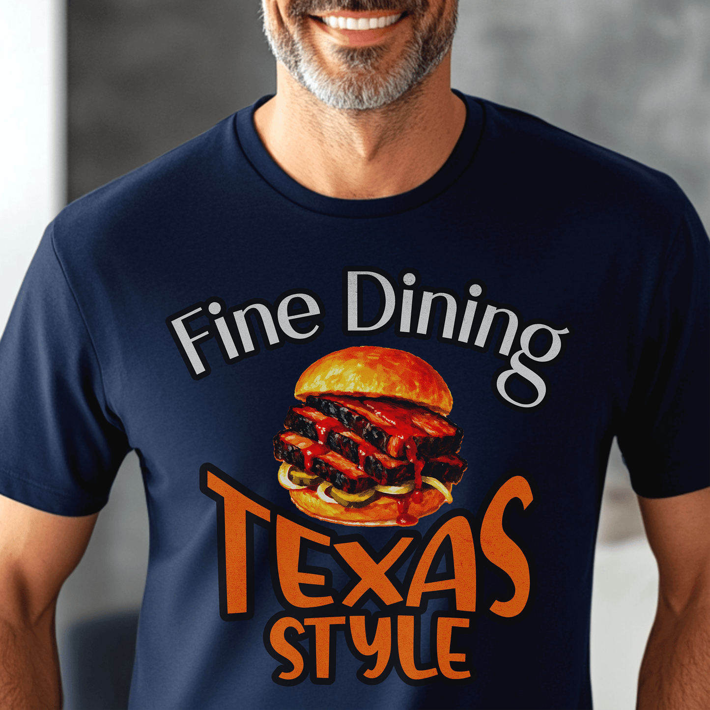 BBQ Brisket Fine Dining Texas Style T-Shirt Navy / S