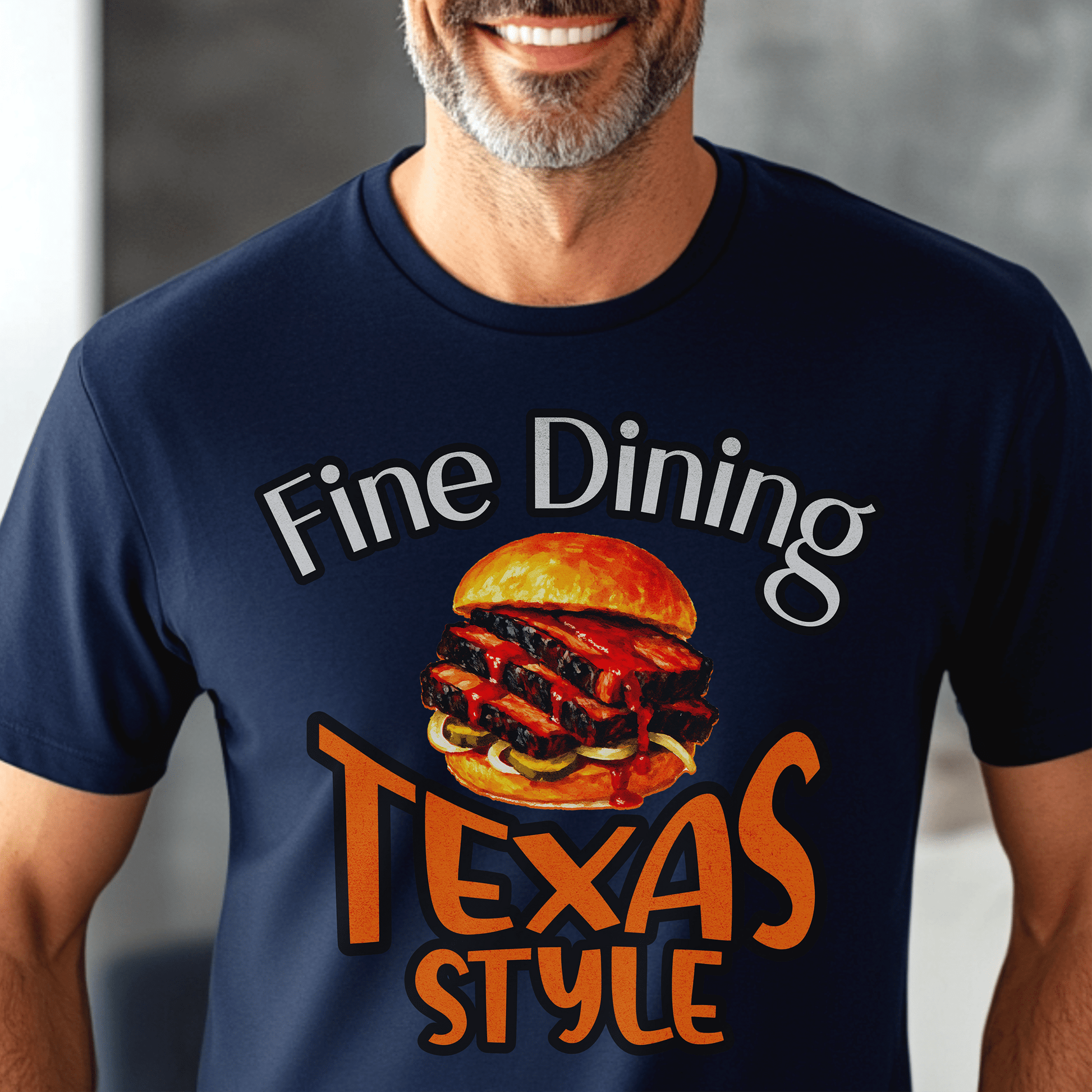 BBQ Brisket Fine Dining Texas Style T-Shirt Navy / S