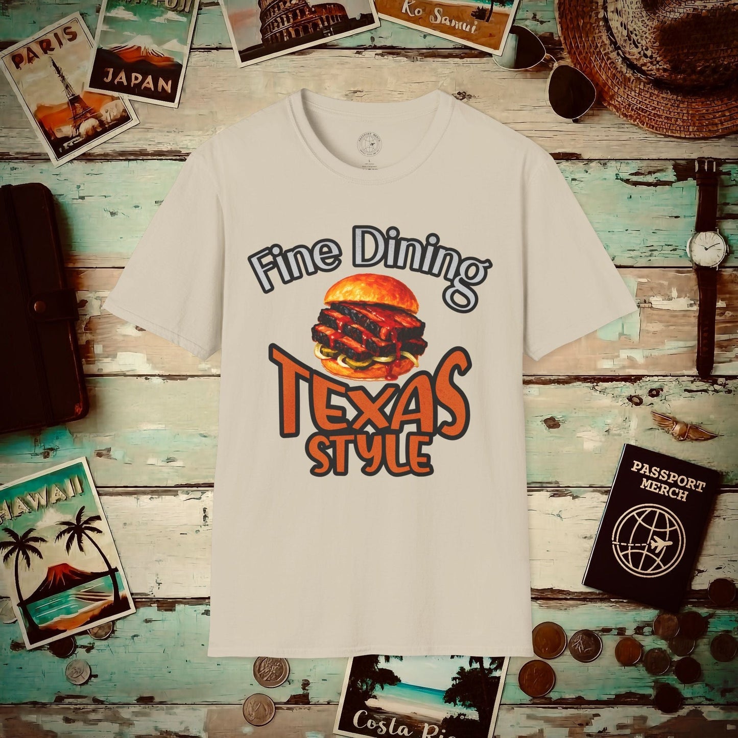 BBQ Brisket Fine Dining Texas Style T-Shirt Sand / S