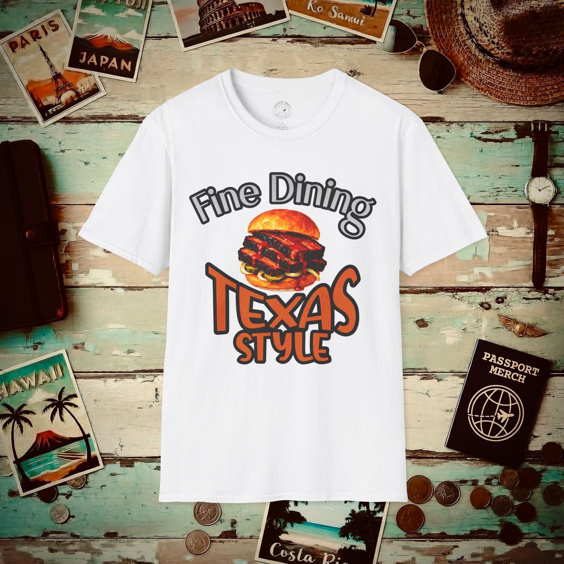 BBQ Brisket Fine Dining Texas Style T-Shirt White / S