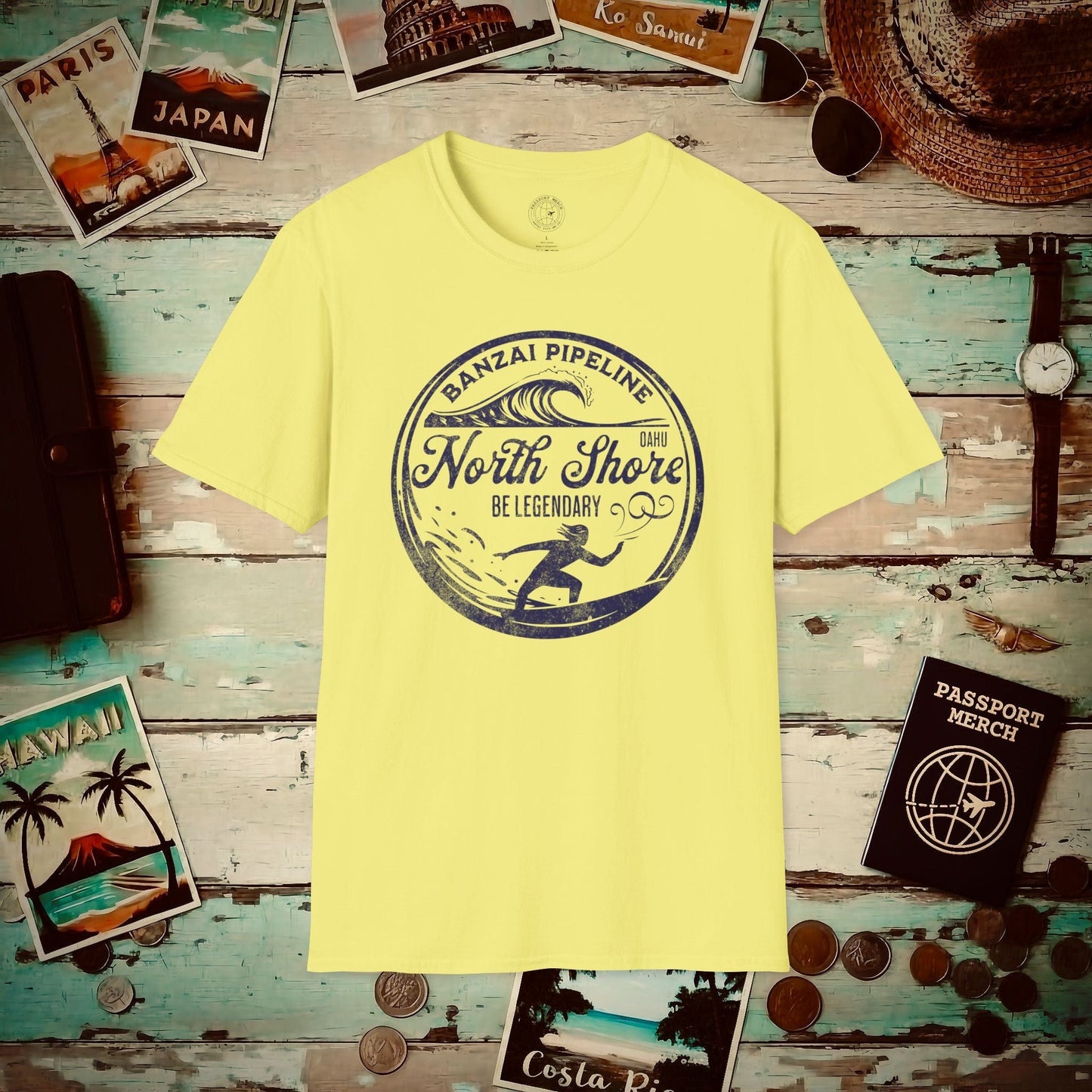 Be Legendary, Banzai Pipeline, Oahu Hawaii T-Shirt Cornsilk / S