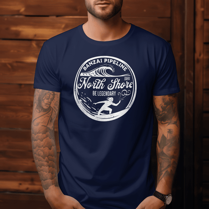 Be Legendary, Banzai Pipeline, Oahu Hawaii T-Shirt Navy / S