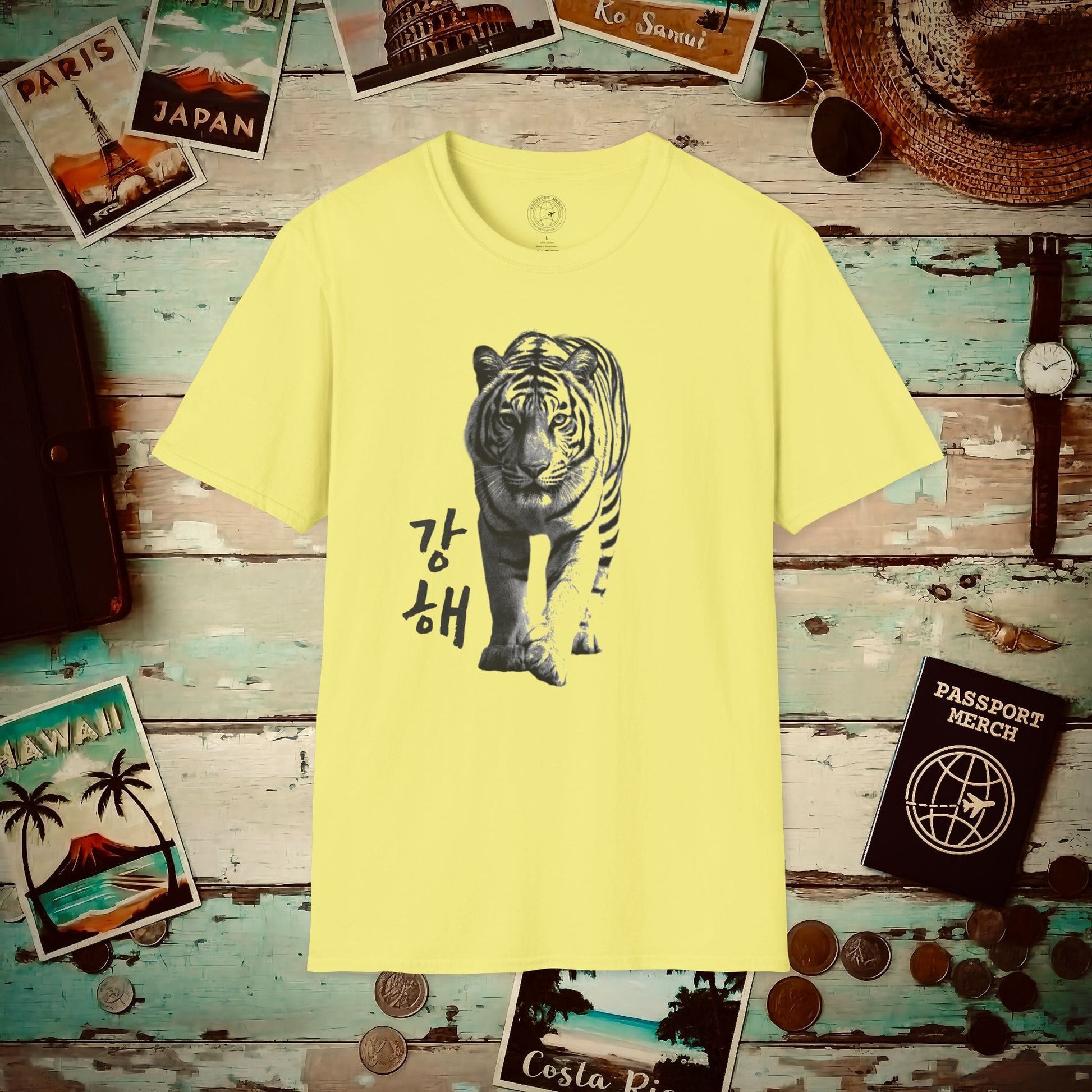 Be Strong (Ganghae) Tiger, Korea T-Shirt Cornsilk / S