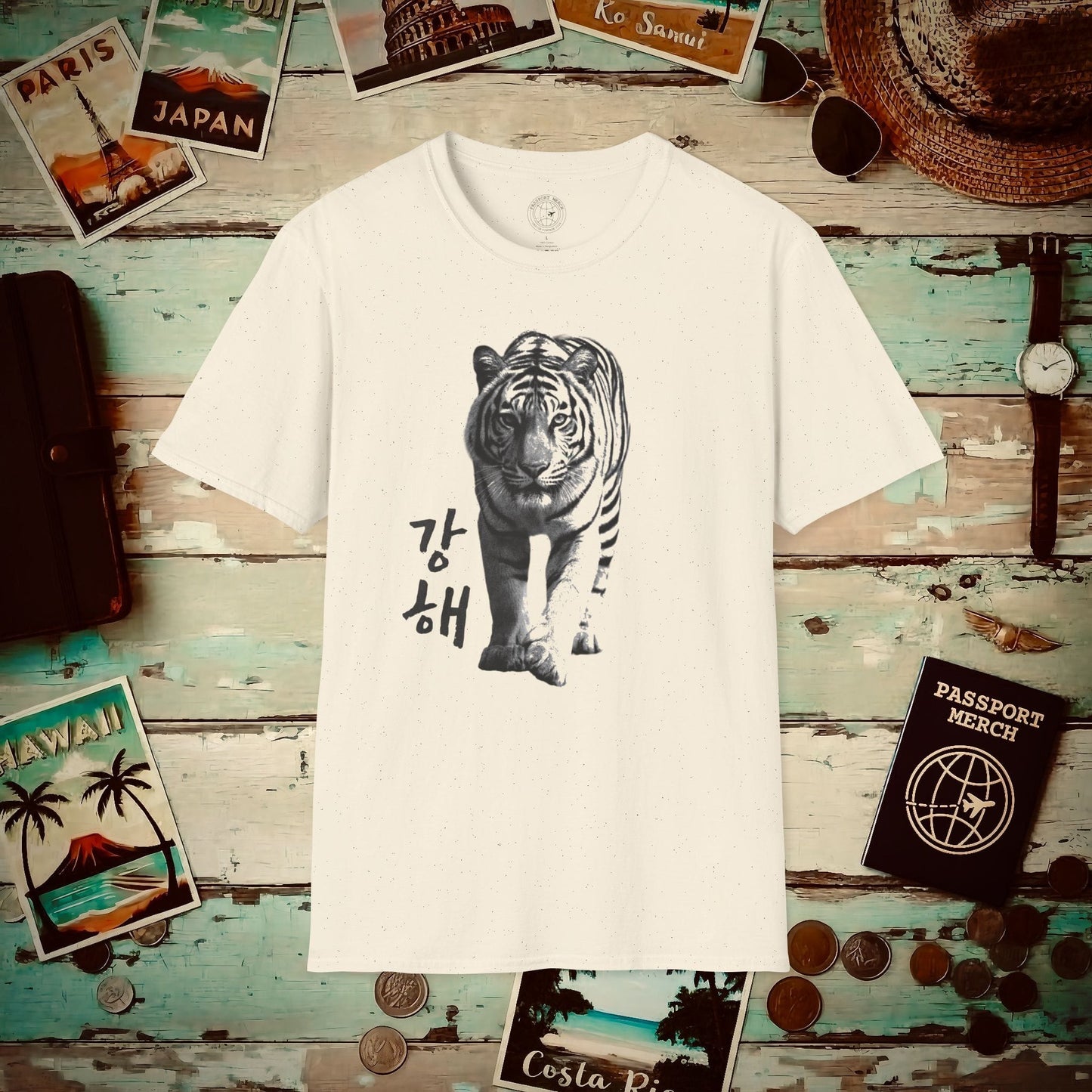 Be Strong (Ganghae) Tiger, Korea T-Shirt Natural / S