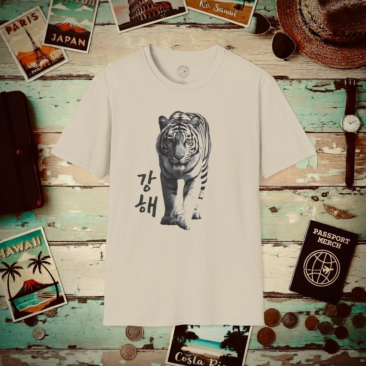 Be Strong (Ganghae) Tiger, Korea T-Shirt Sand / S