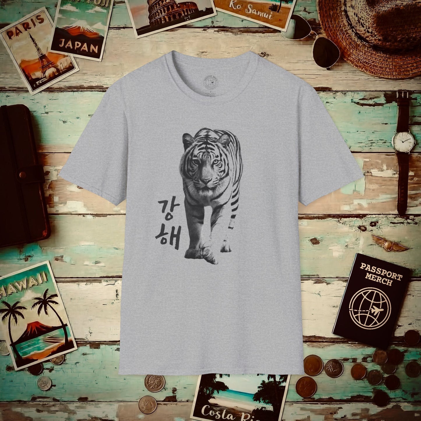 Be Strong (Ganghae) Tiger, Korea T-Shirt Sport Grey / S