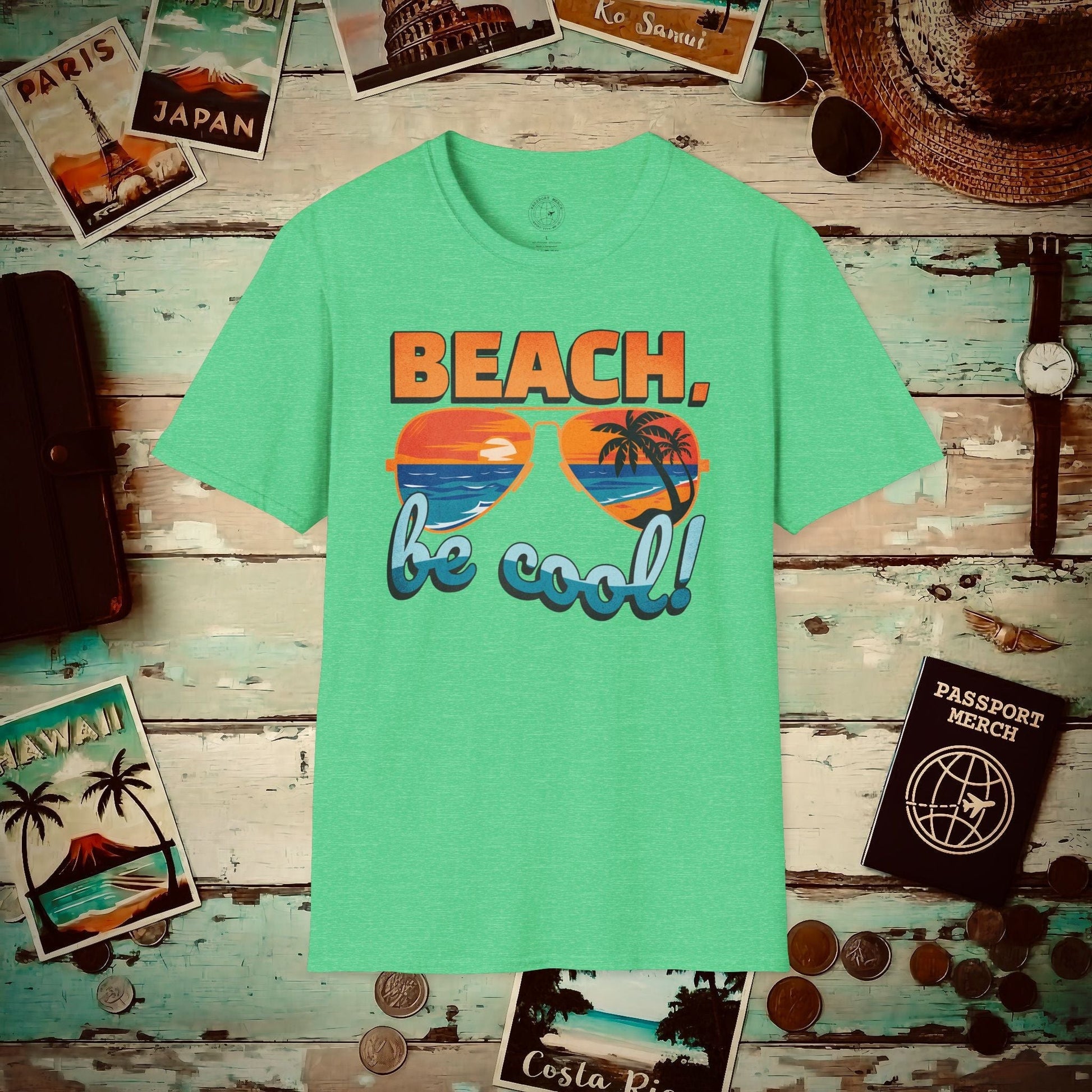Beach, be cool! California T-Shirt Heather Irish Green / S