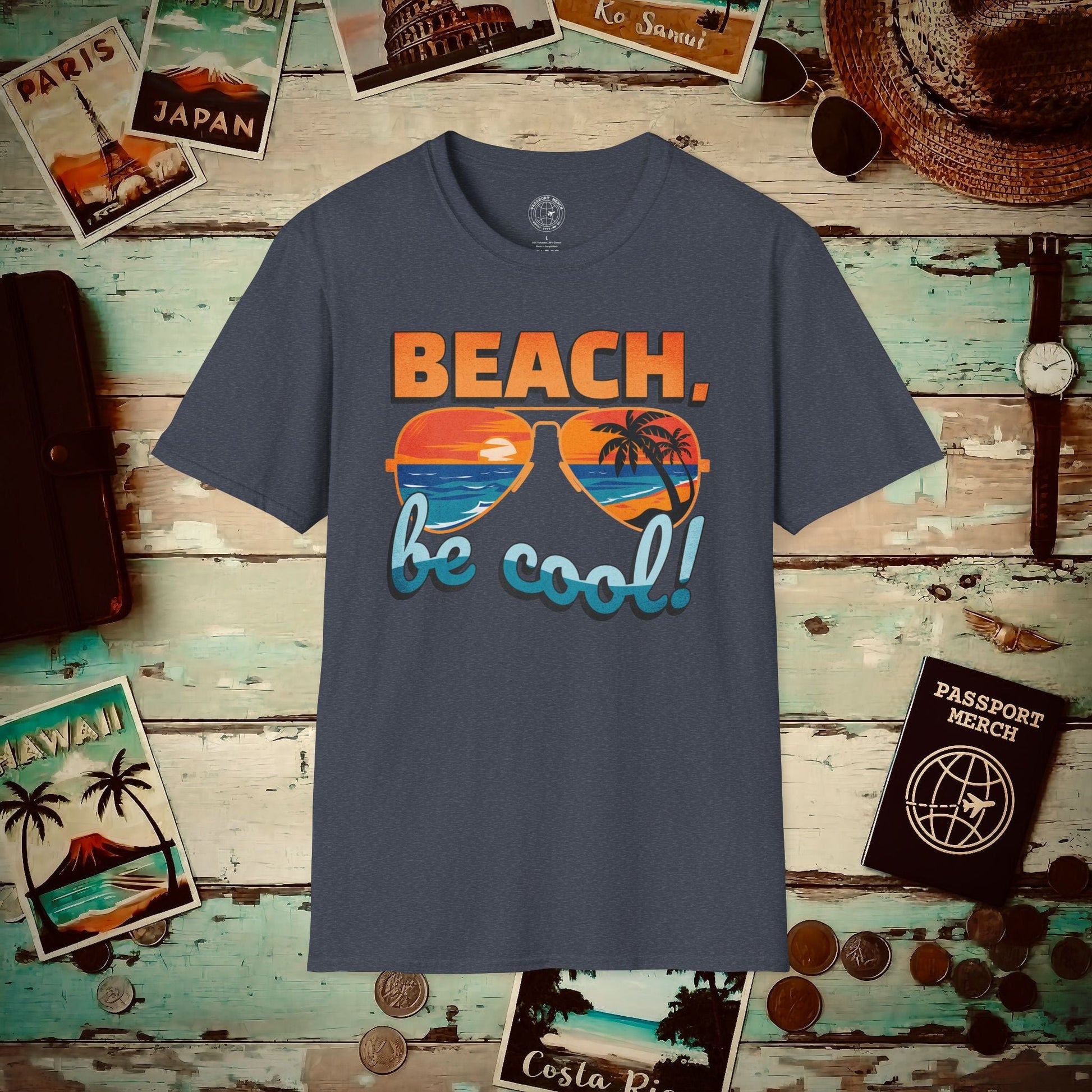 Beach, be cool! California T-Shirt Heather Navy / S