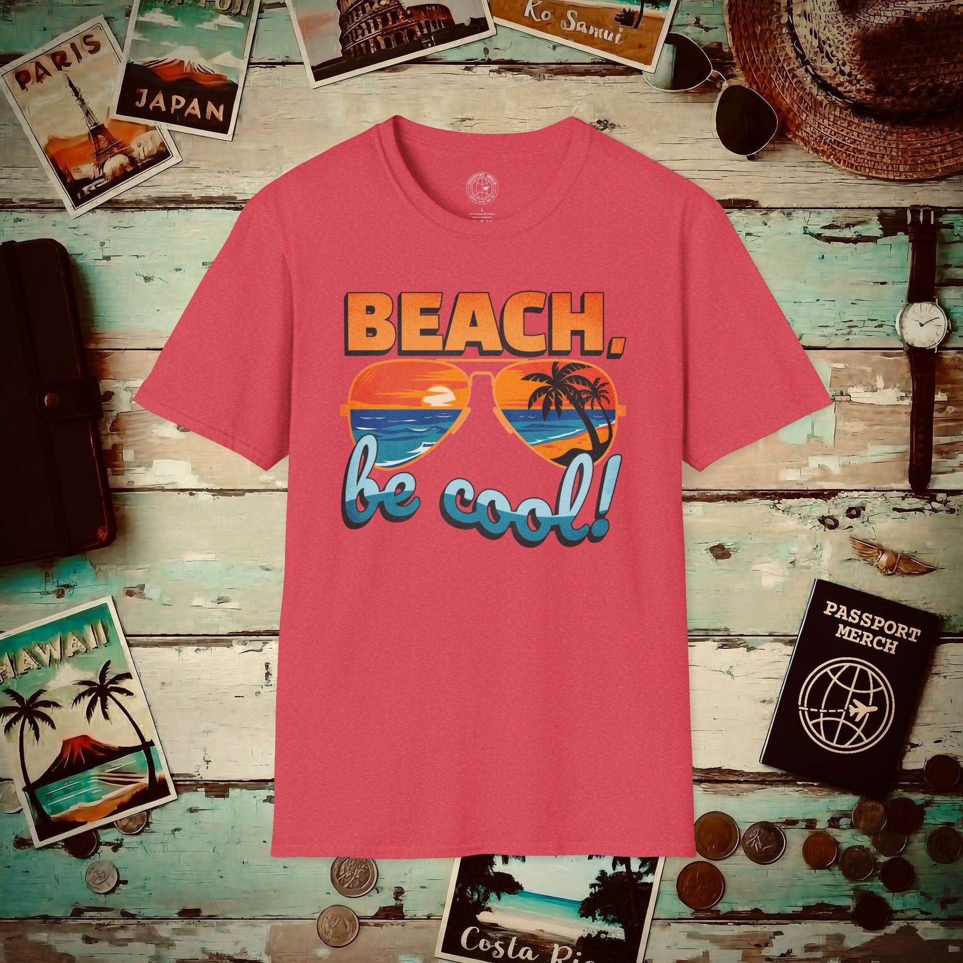 Beach, be cool! California T-Shirt Heather Red / S