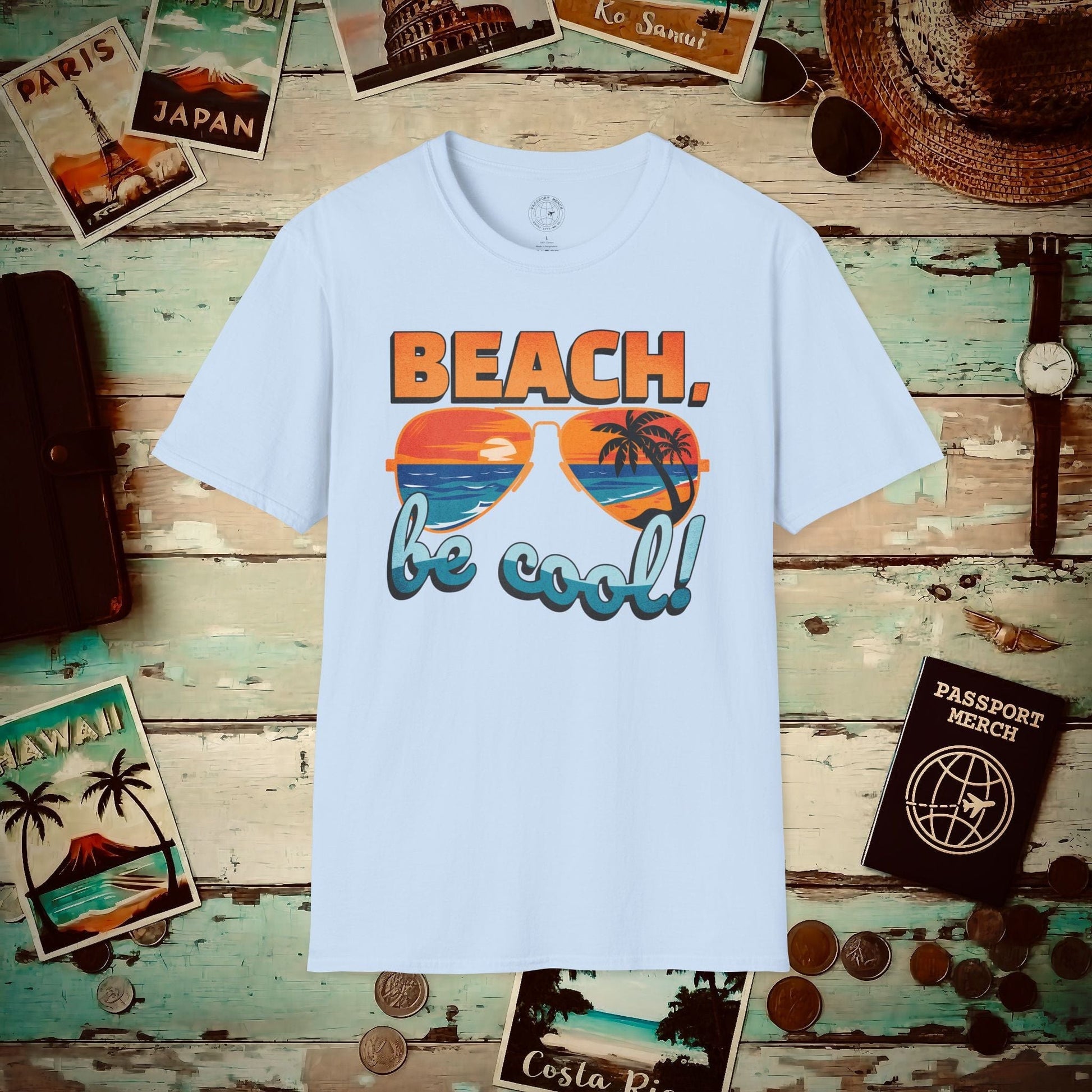 Beach, be cool! California T-Shirt Light Blue / S