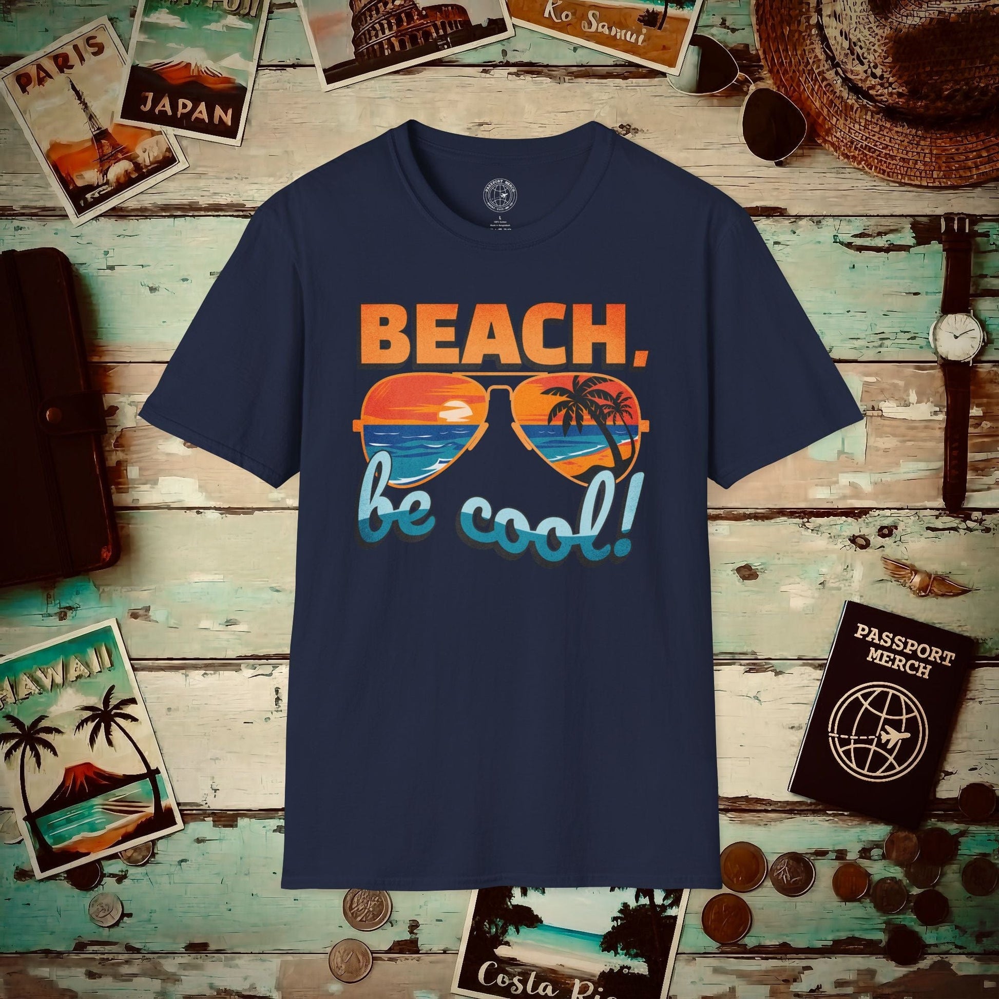 Beach, be cool! California T-Shirt Navy / S