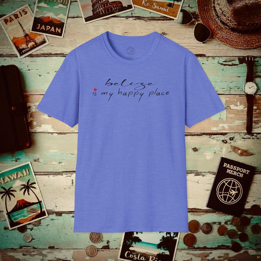 Belize is my happy place T-Shirt Heather Royal / S
