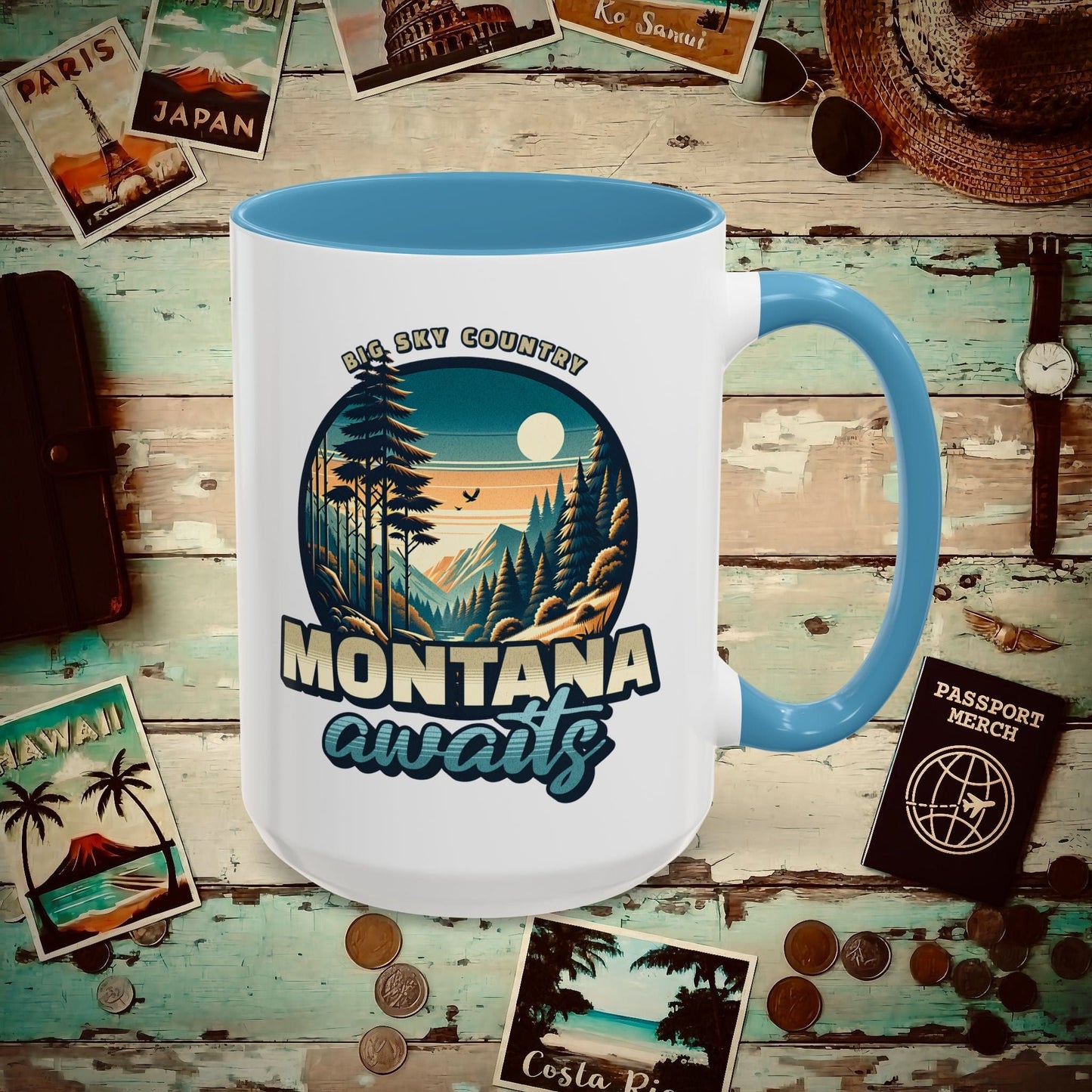 Big Sky Country Montana 15oz Mug Light Blue / 15oz