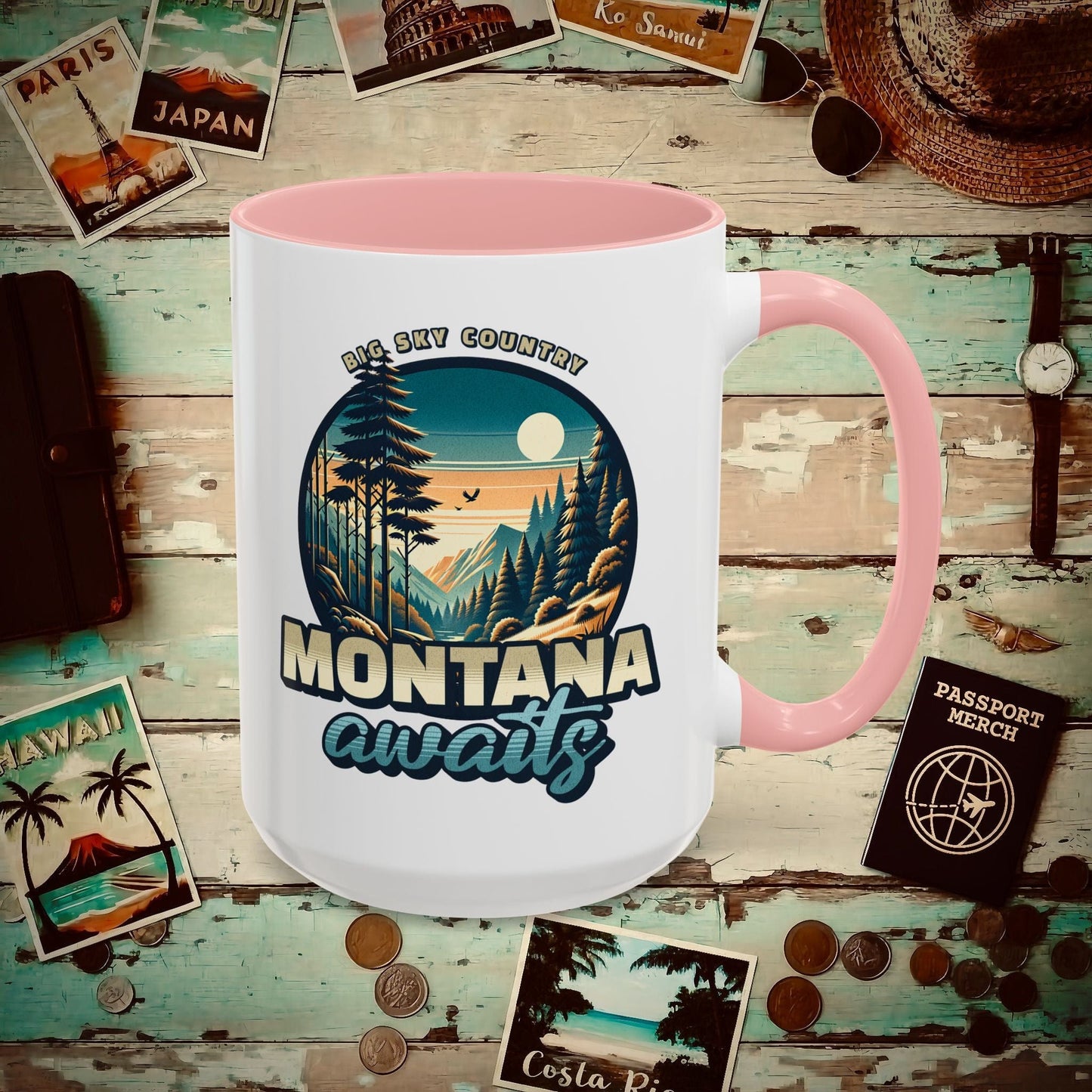 Big Sky Country Montana 15oz Mug Pink / 15oz