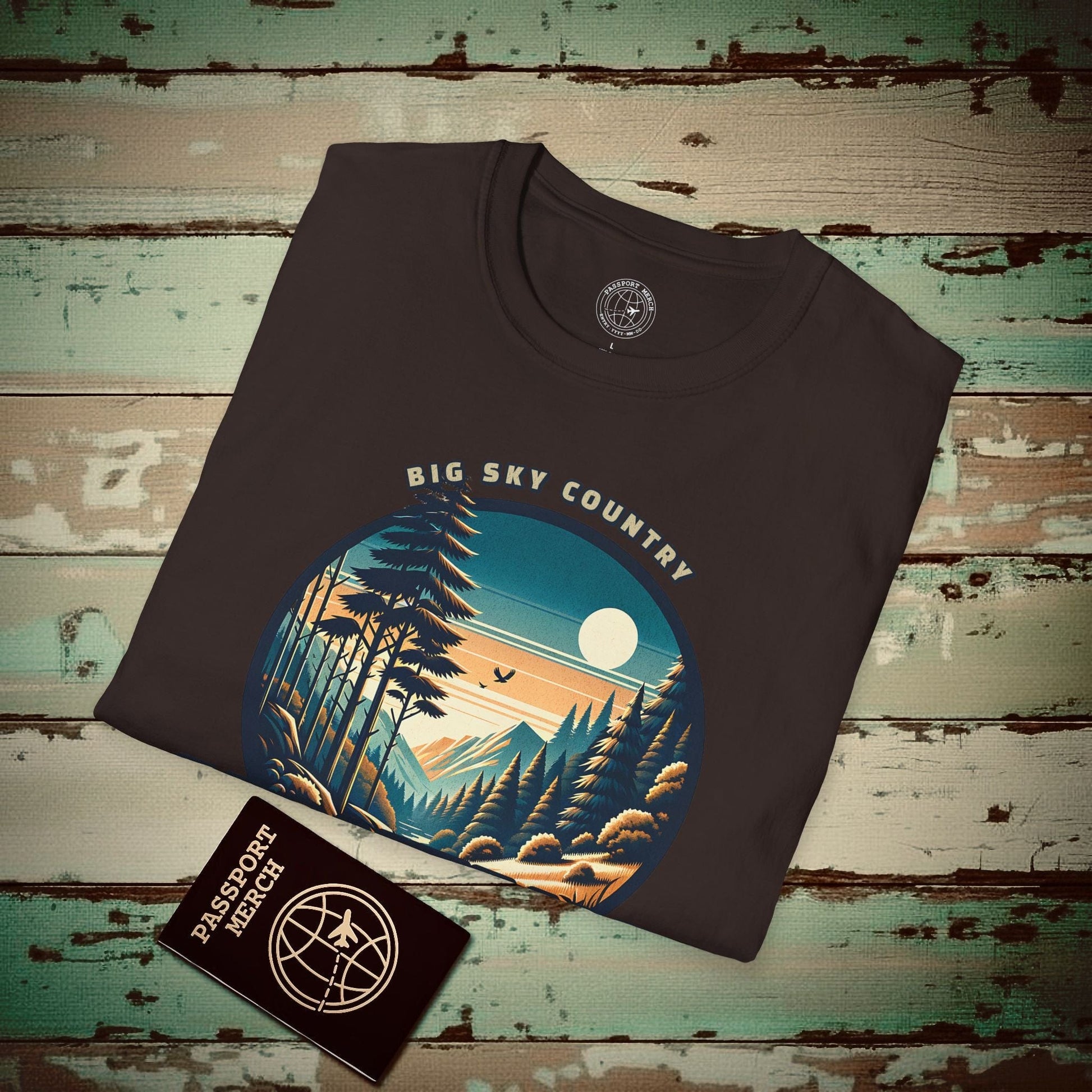 Big Sky Country Montana T-Shirt Dark Chocolate / S