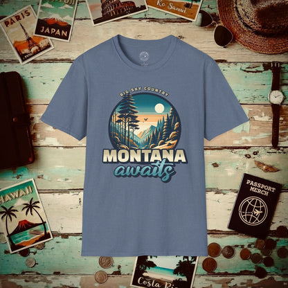 Big Sky Country Montana T-Shirt Heather Indigo / S
