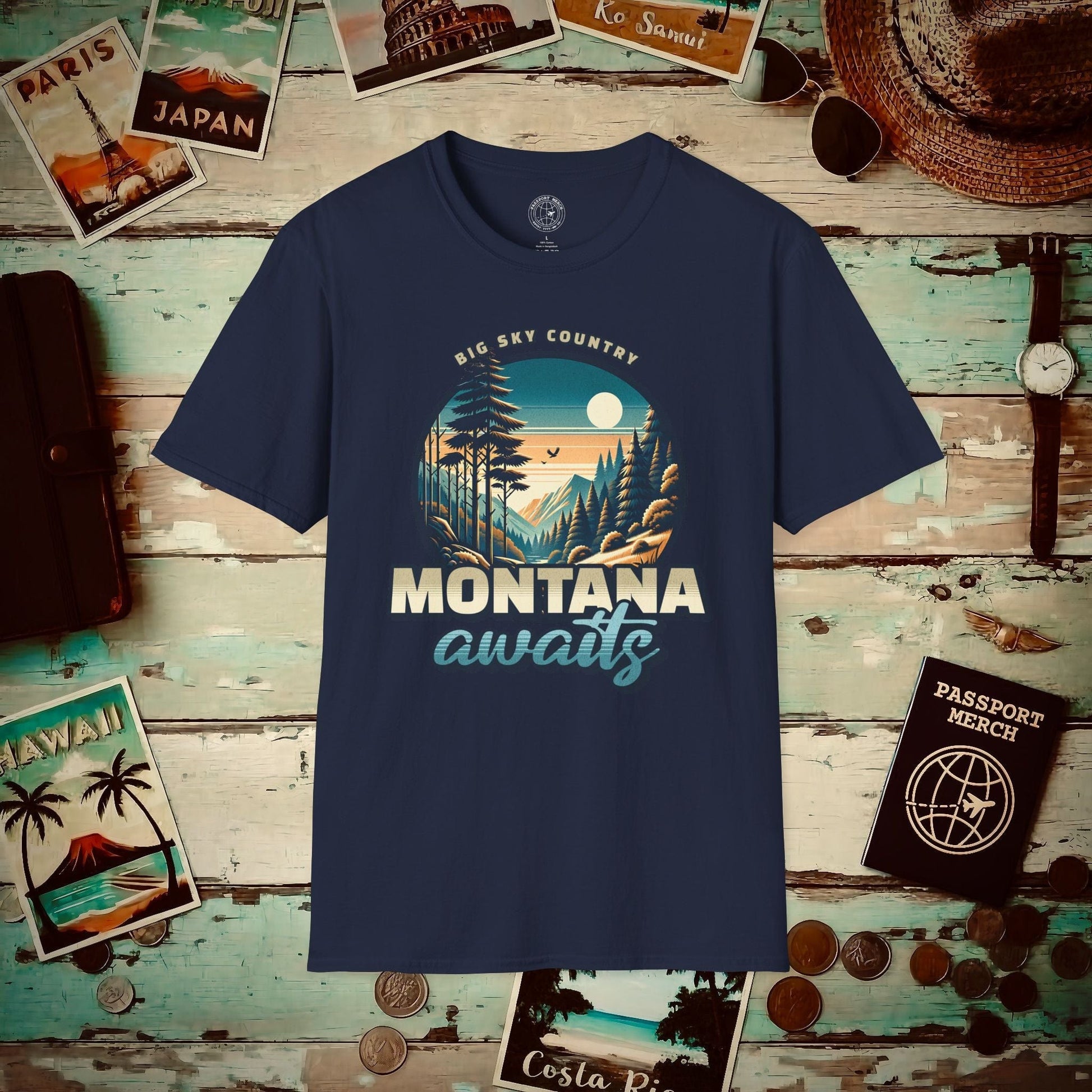 Big Sky Country Montana T-Shirt Navy / S