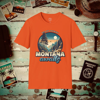 Big Sky Country Montana T-Shirt Orange / S