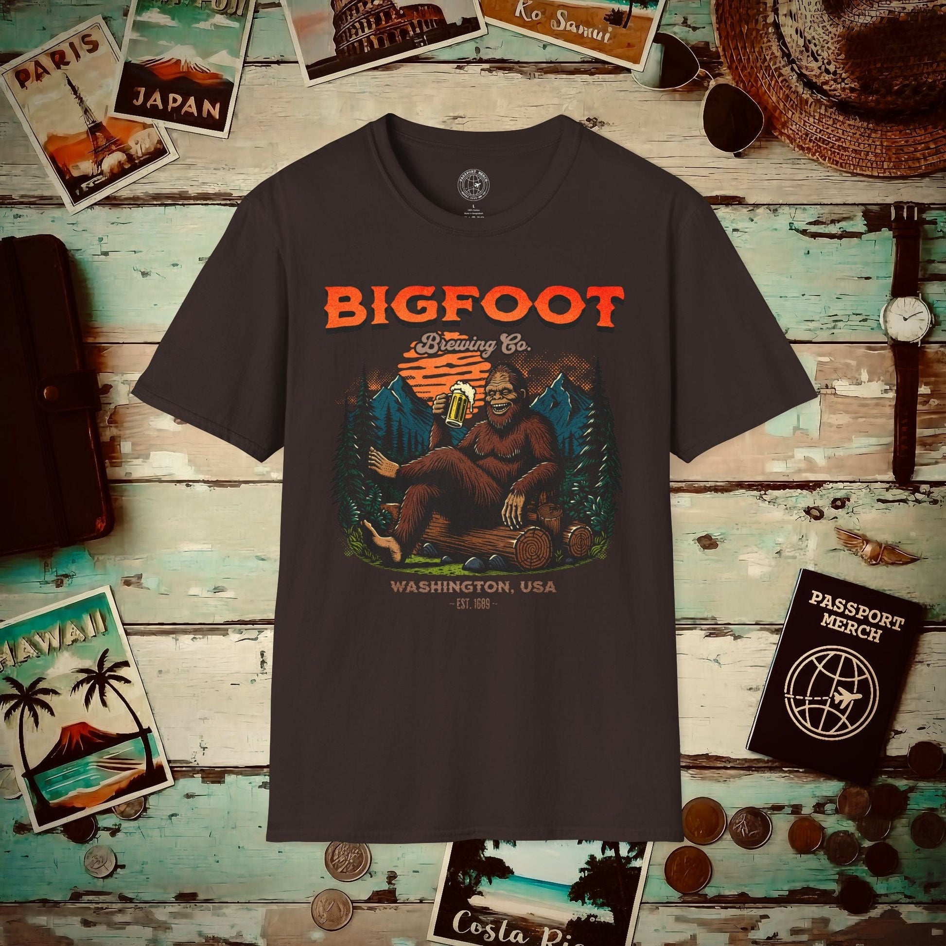 Bigfoot Brewing Company, Washington T-Shirt Dark Chocolate / S