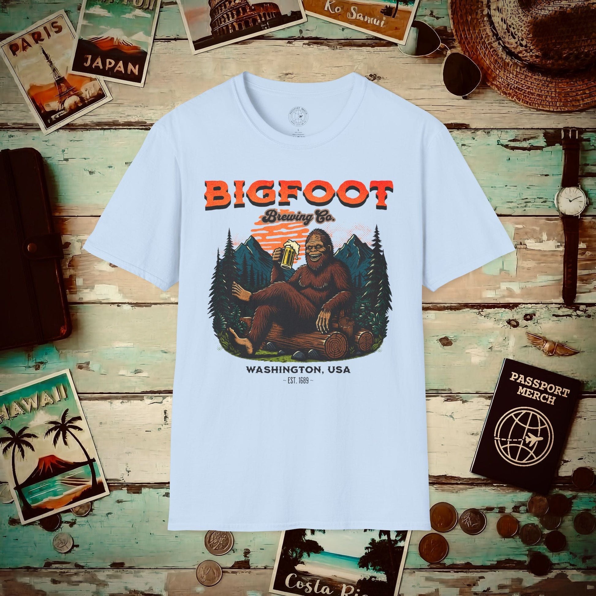 Bigfoot Brewing Company, Washington T-Shirt Light Blue / S