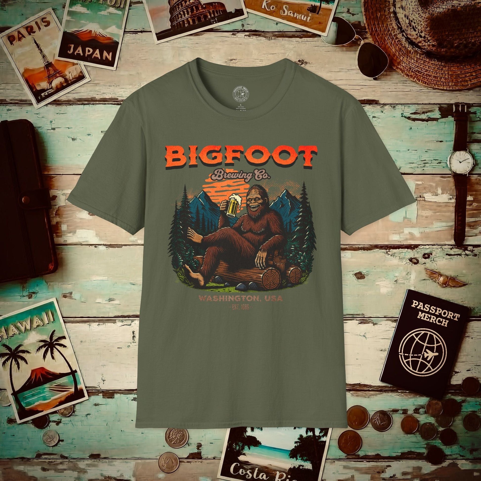 Bigfoot Brewing Company, Washington T-Shirt Military Green / S