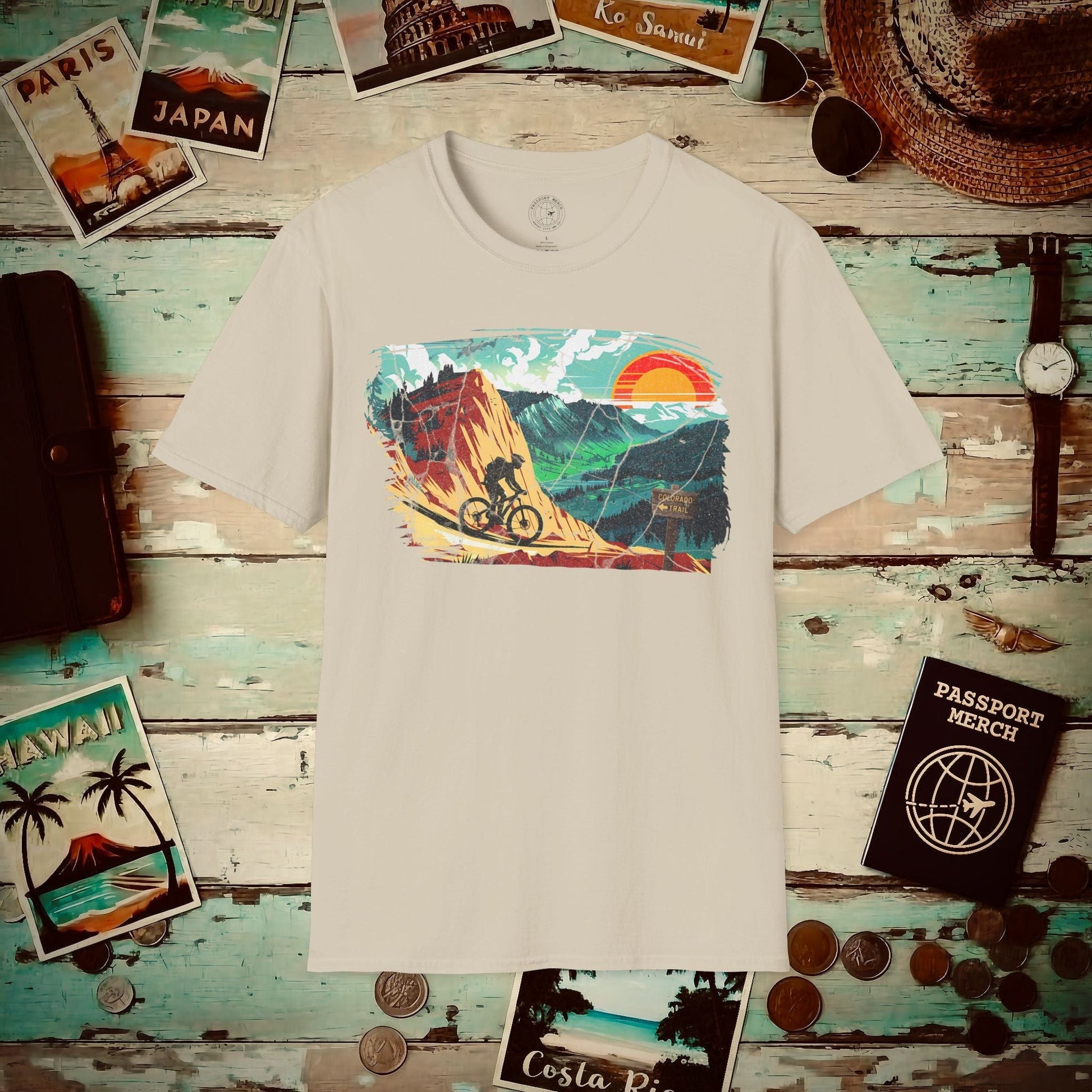 Bike The Colorado Trail T-Shirt Sand / S