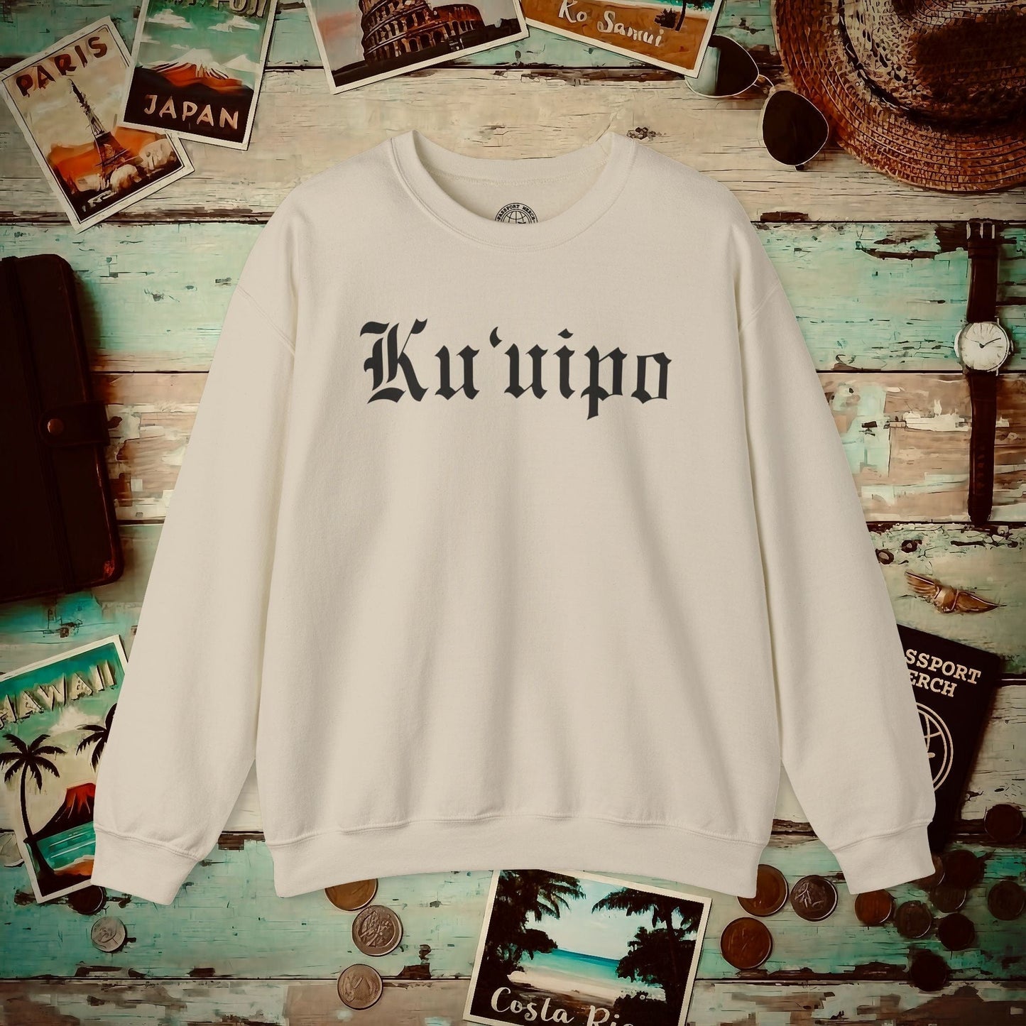 Black and White Ku'uipo (Hawaiian Jewelry Style) Crewneck Sand / S